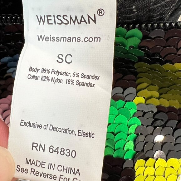 Weissman Sequin Dance Vest Checkered Multicolor Polyester/Spandex Child Small - Picture 3 of 5